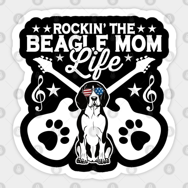 Rockin The Beagle Mom Life Dog Lover Sticker by RadStar